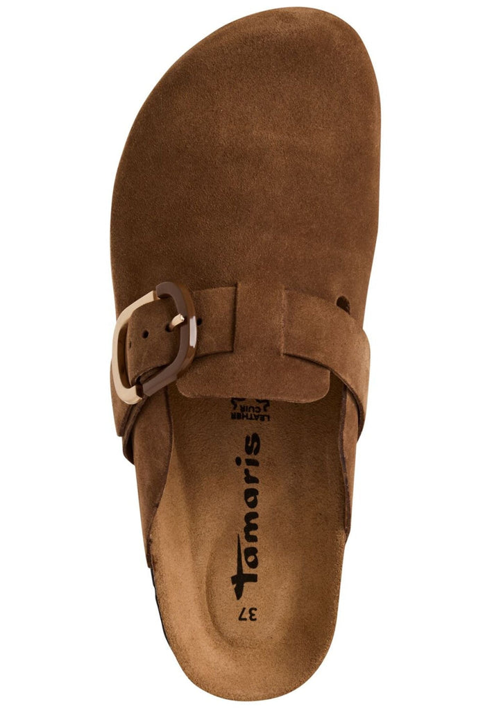 Tamaris Pantoletten Leder Cognac