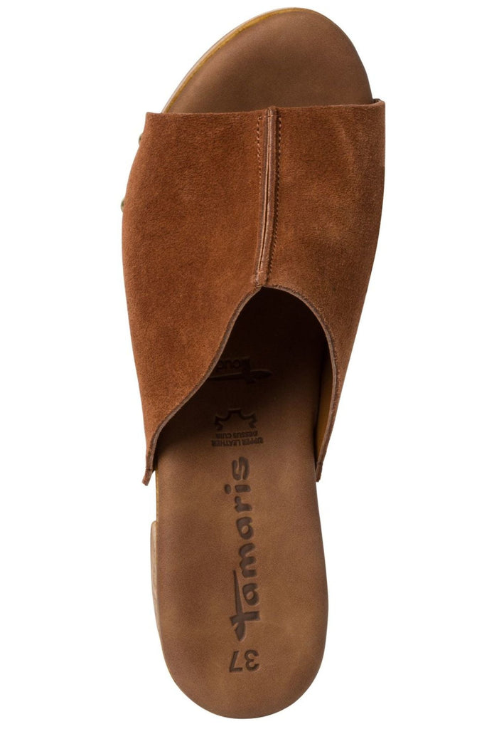 Tamaris Pantoletten Leder Cognac