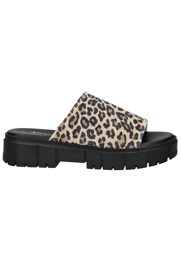 Tamaris Pantoletten Leder Leopard