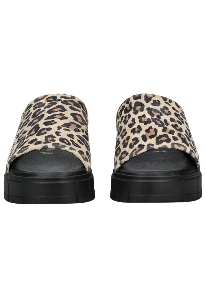 Tamaris Pantoletten Leder Leopard