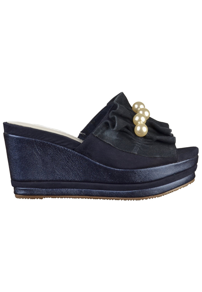 Tamaris Pantoletten Leder Navy