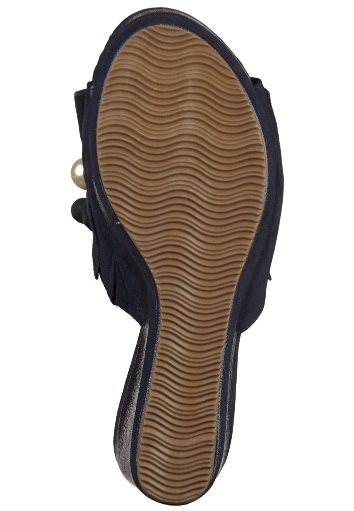 Tamaris Pantoletten Leder Navy