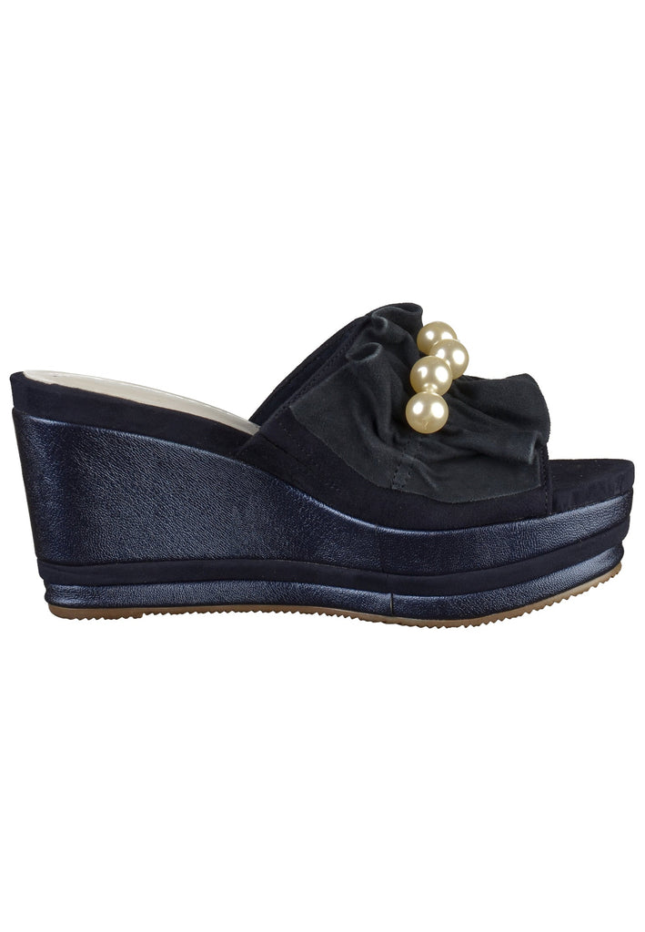 Tamaris Pantoletten Leder Navy