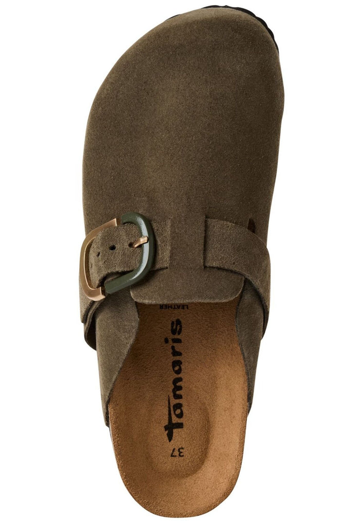 Tamaris Pantoletten Leder Olive