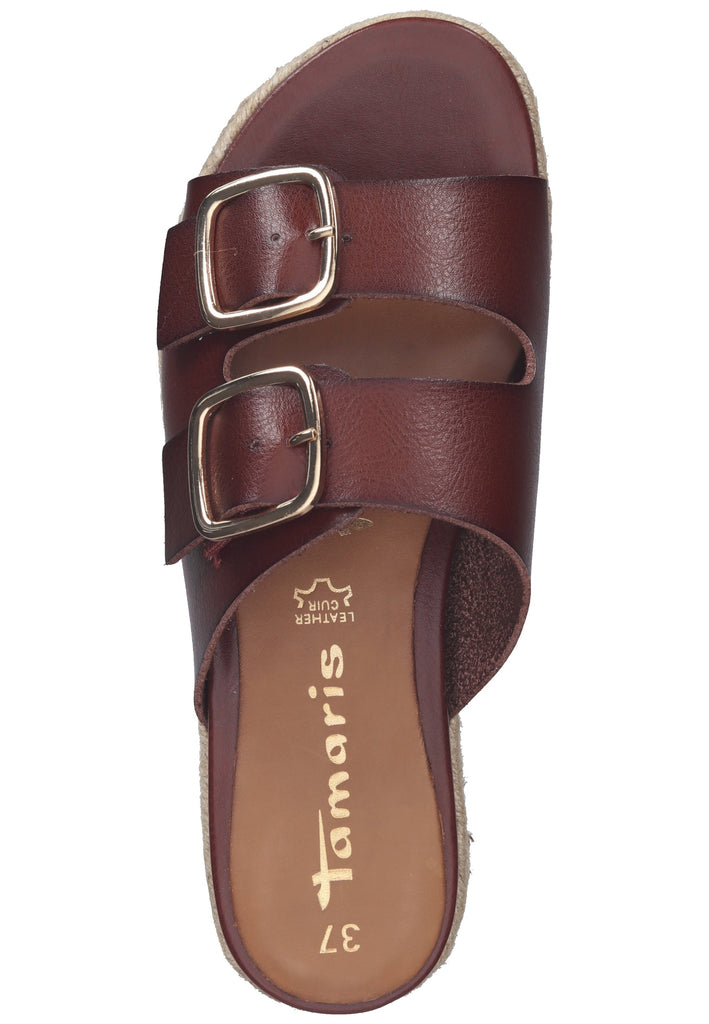 Tamaris Pantoletten Lederimitat Chestnut