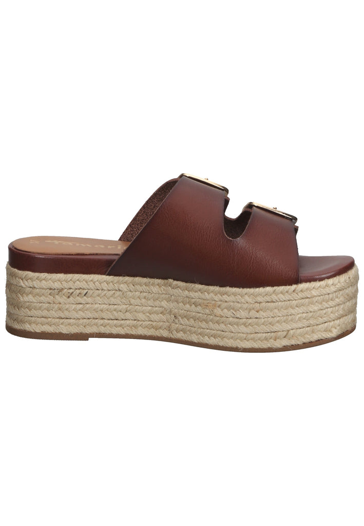 Tamaris Pantoletten Lederimitat Chestnut