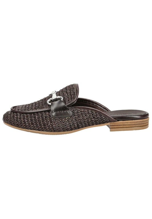 Tamaris Pantoletten Lederimitat/Textil Mocca