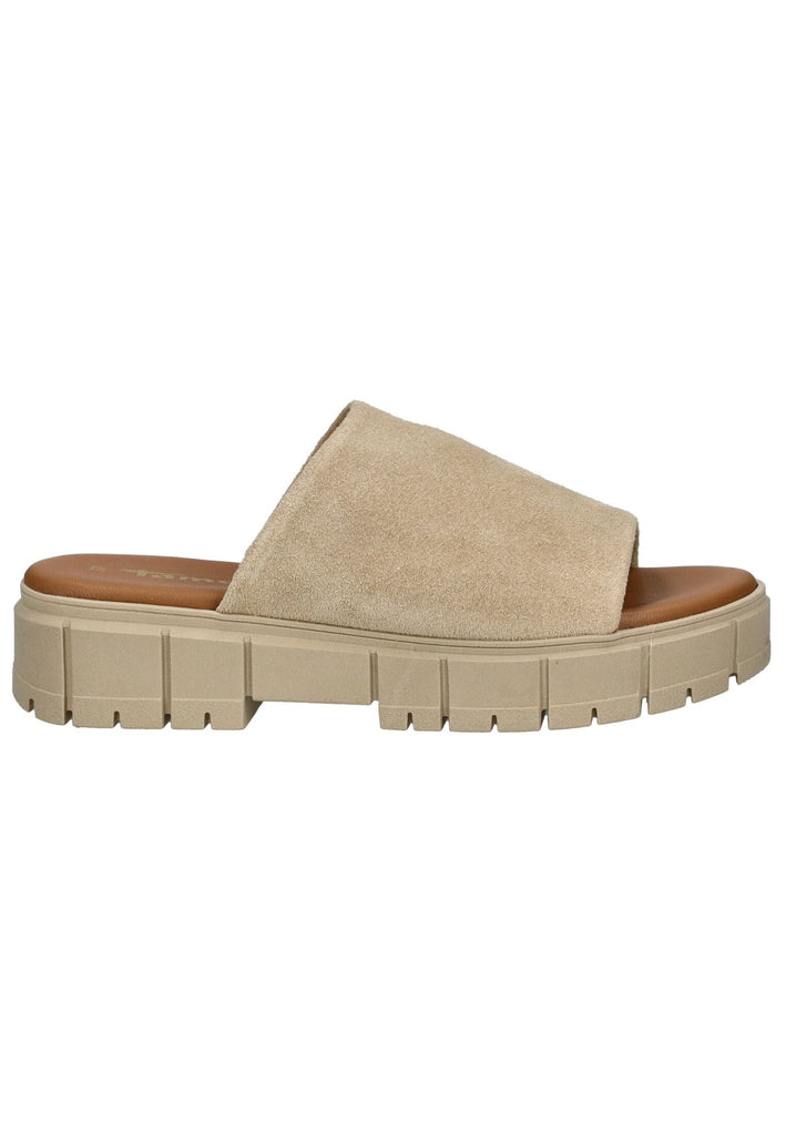 Tamaris Pantoletten Veloursleder Tan