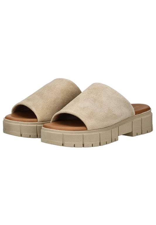 Tamaris Pantoletten Veloursleder Tan