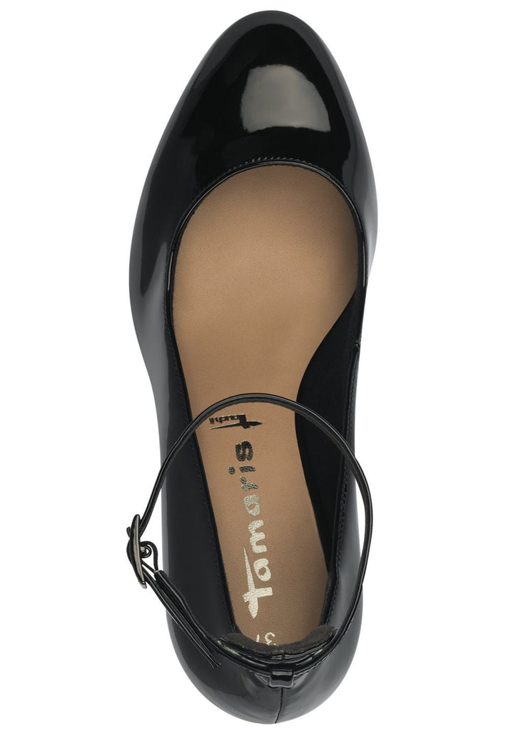 Tamaris Pumps Lederimitat Schwarz Lack