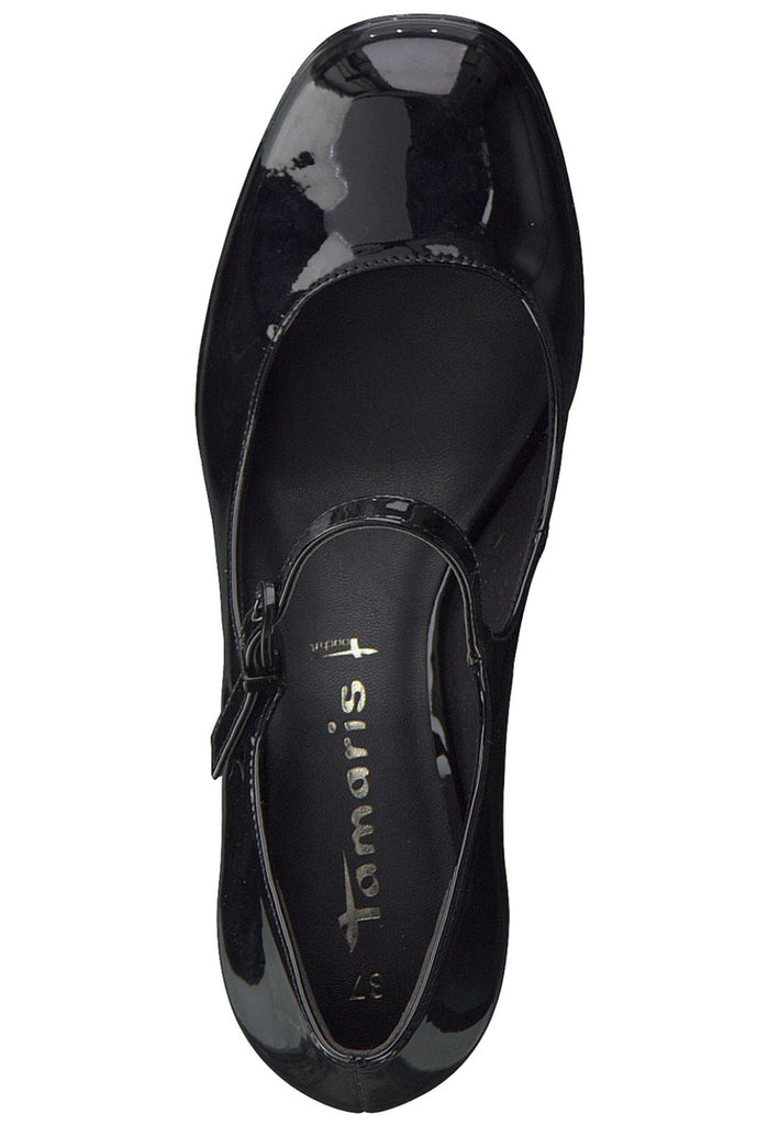 Tamaris Pumps Lederimitat Schwarz Lack