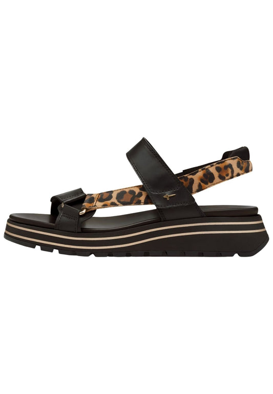 Tamaris Sandalen Leder Schwarz/Braun