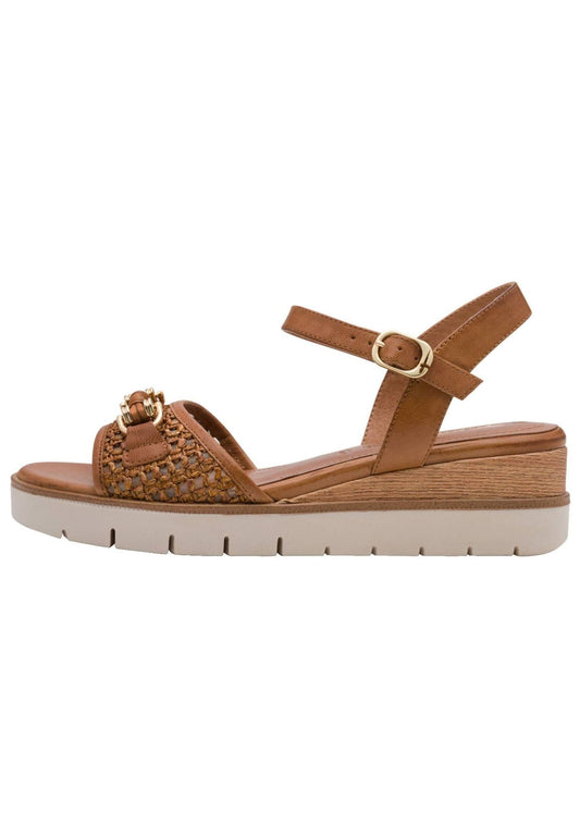 Tamaris Sandalen Leder/Textil Cognac