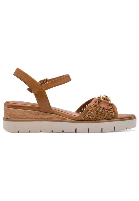 Tamaris Sandalen Leder/Textil Cognac