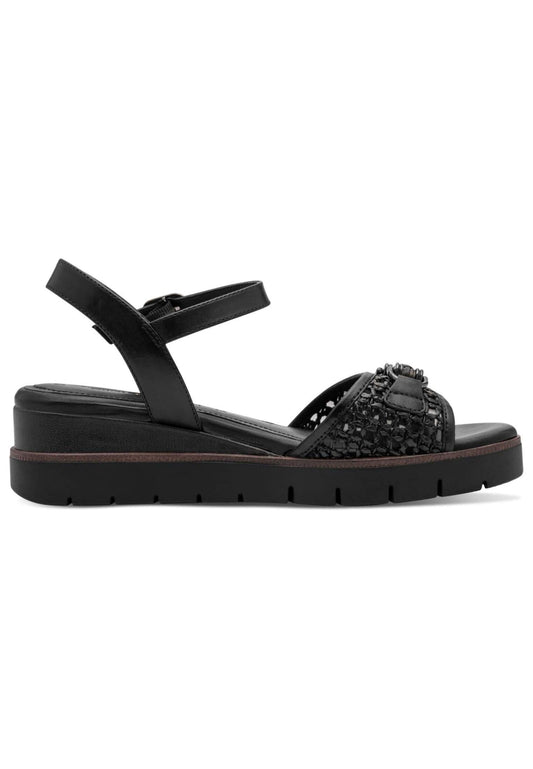 Tamaris Sandalen Leder/Textil Schwarz
