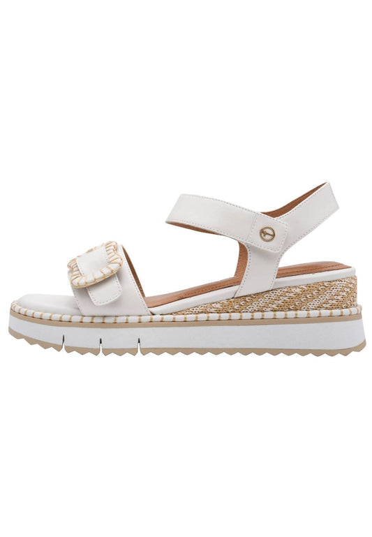 Tamaris Sandalen Leder Weiß Kombi
