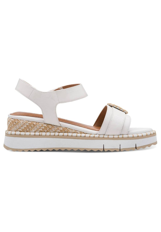 Tamaris Sandalen Leder Weiß Kombi