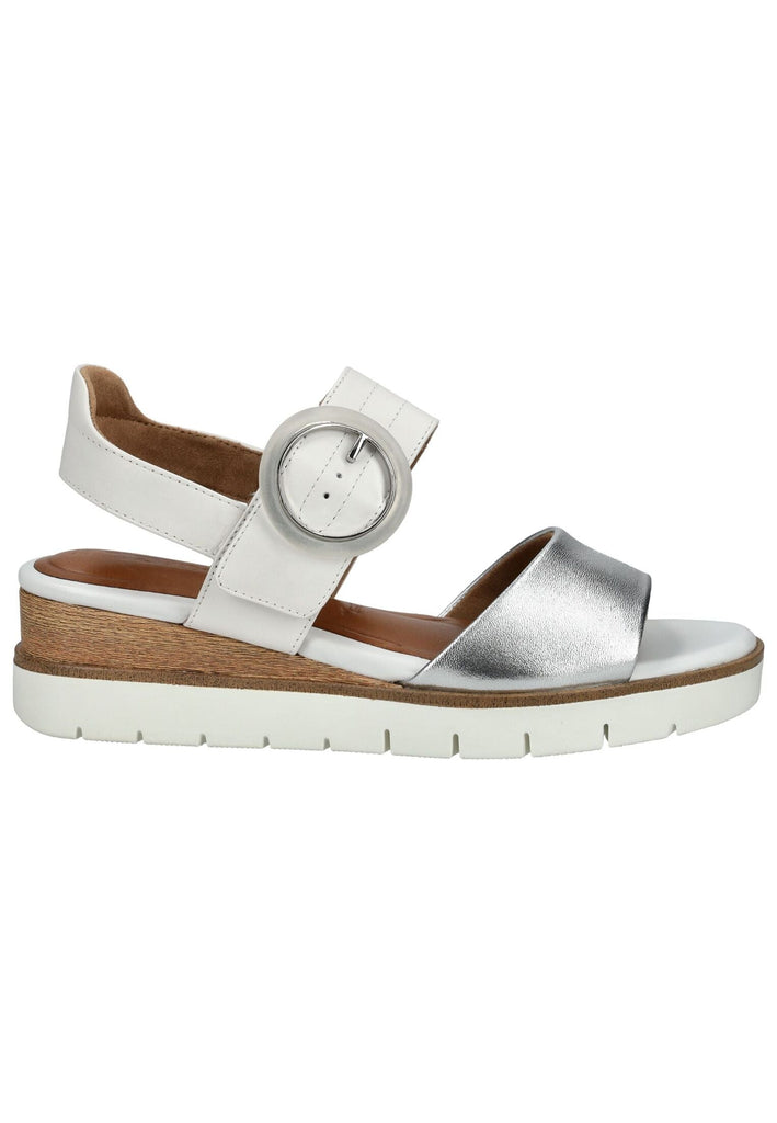 Tamaris Sandalen Leder Weiß/Silber