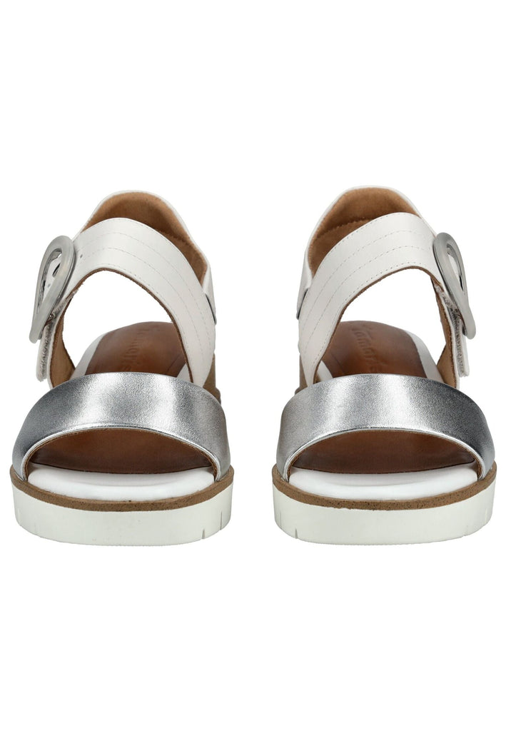 Tamaris Sandalen Leder Weiß/Silber