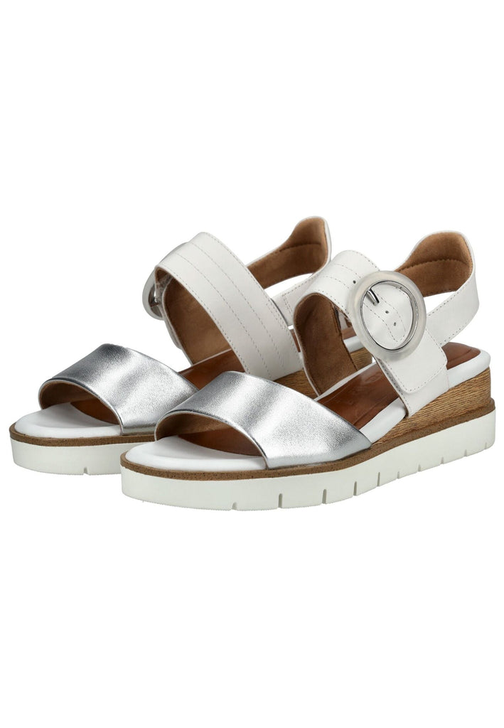 Tamaris Sandalen Leder Weiß/Silber