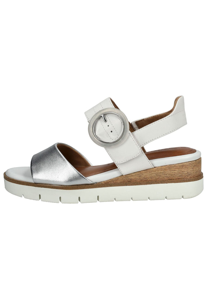 Tamaris Sandalen Leder Weiß/Silber