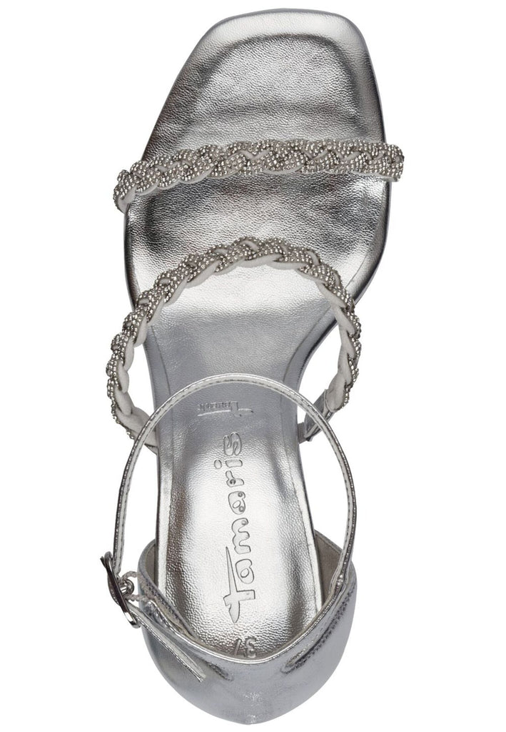 Tamaris Sandalen Lederimitat/Textil Silber