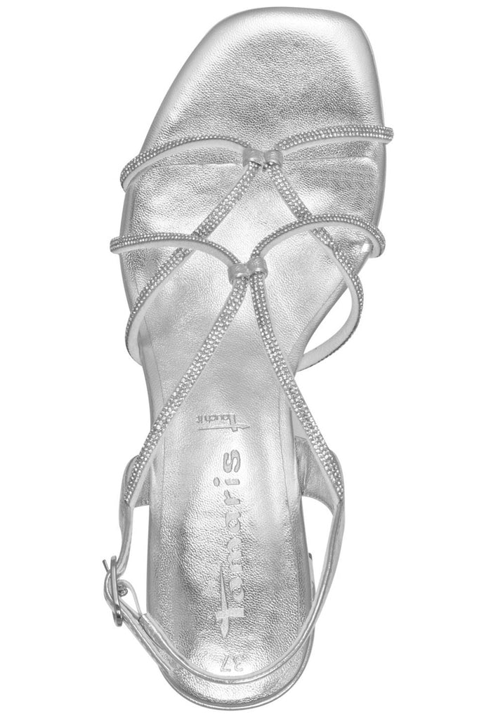 Tamaris Sandalen Lederimitat/Textil Silber