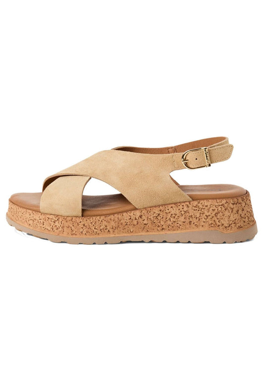 Tamaris Sandalen Veloursleder Beige