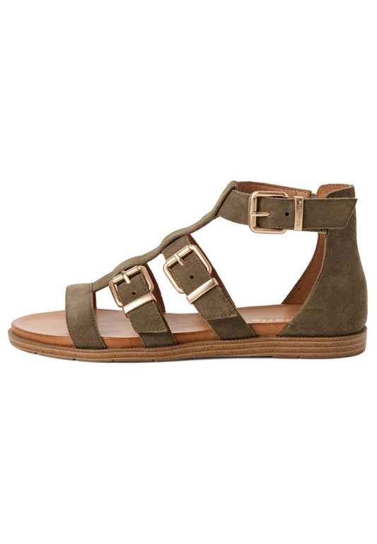 Tamaris Sandalen Veloursleder Olive