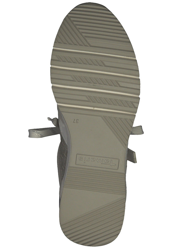 Tamaris Sneaker Leder/Synthetik Hellgrau/Weiß