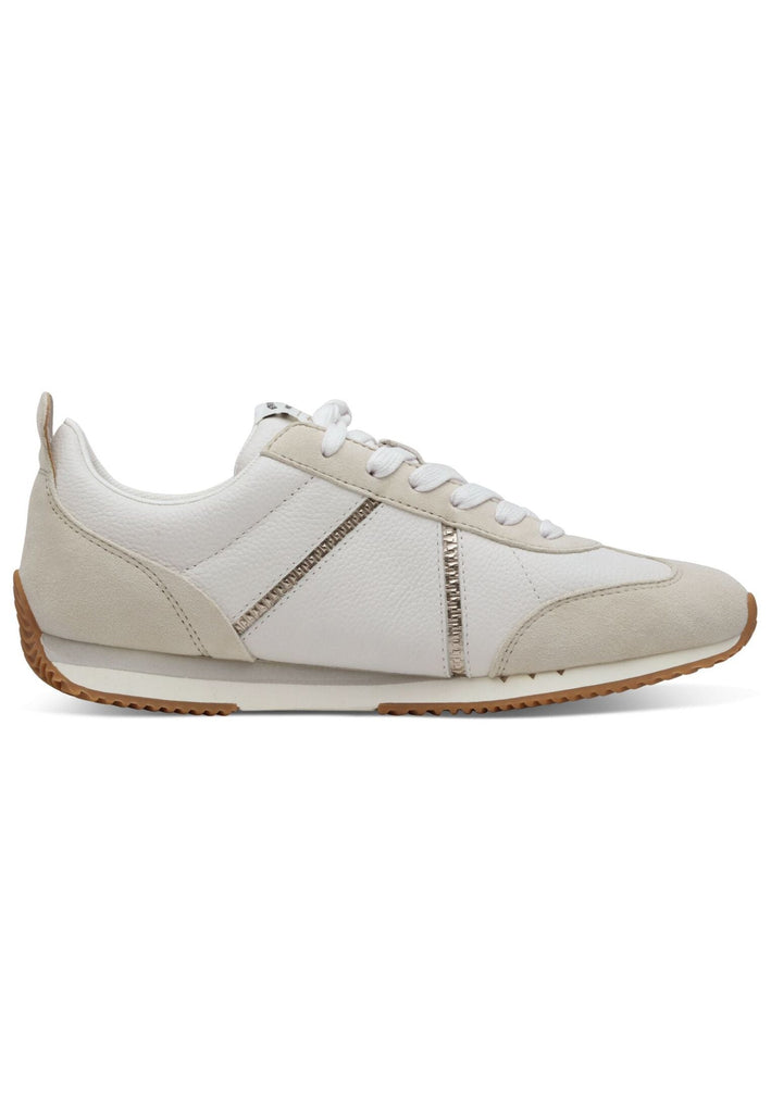 Tamaris Sneaker Leder/Synthetik Weiß/Gold