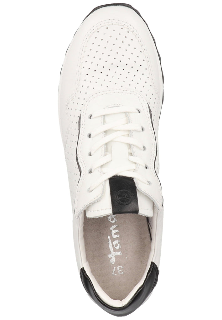 Tamaris Sneaker Leder/Synthetik Weiß/Schwarz