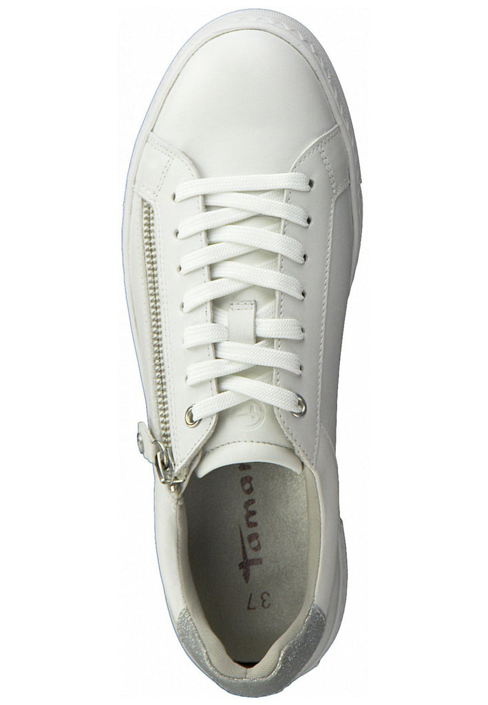 Tamaris Sneaker Leder/Synthetik Weiß/Silber