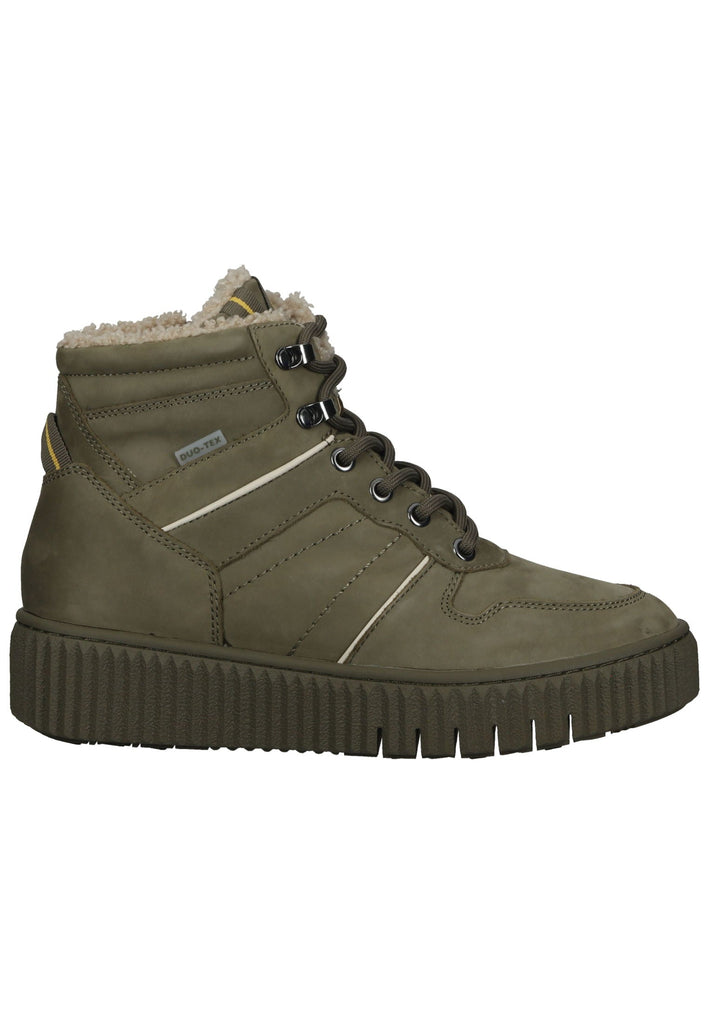 Tamaris Sneaker Leder/Textil Khaki Warmfutter