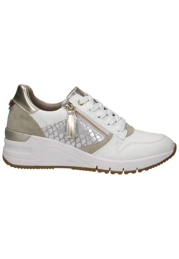 Tamaris Sneaker Leder/Textil Weiß/Gold