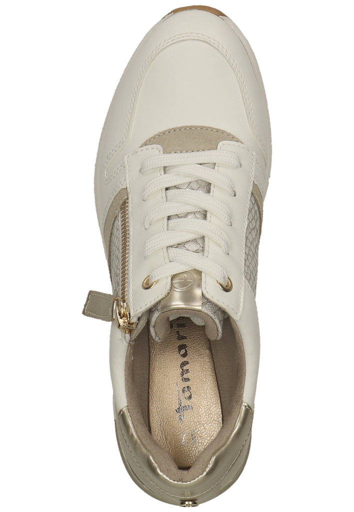 Tamaris Sneaker Leder/Textil Weiß/Gold
