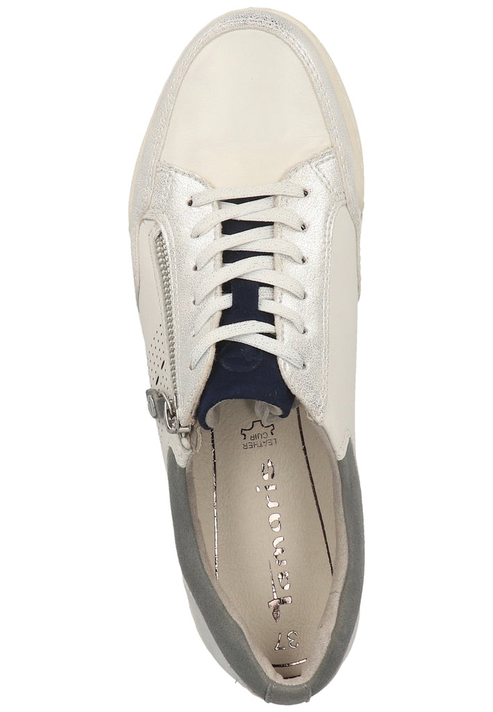 Tamaris Sneaker Leder Weiß/Silber