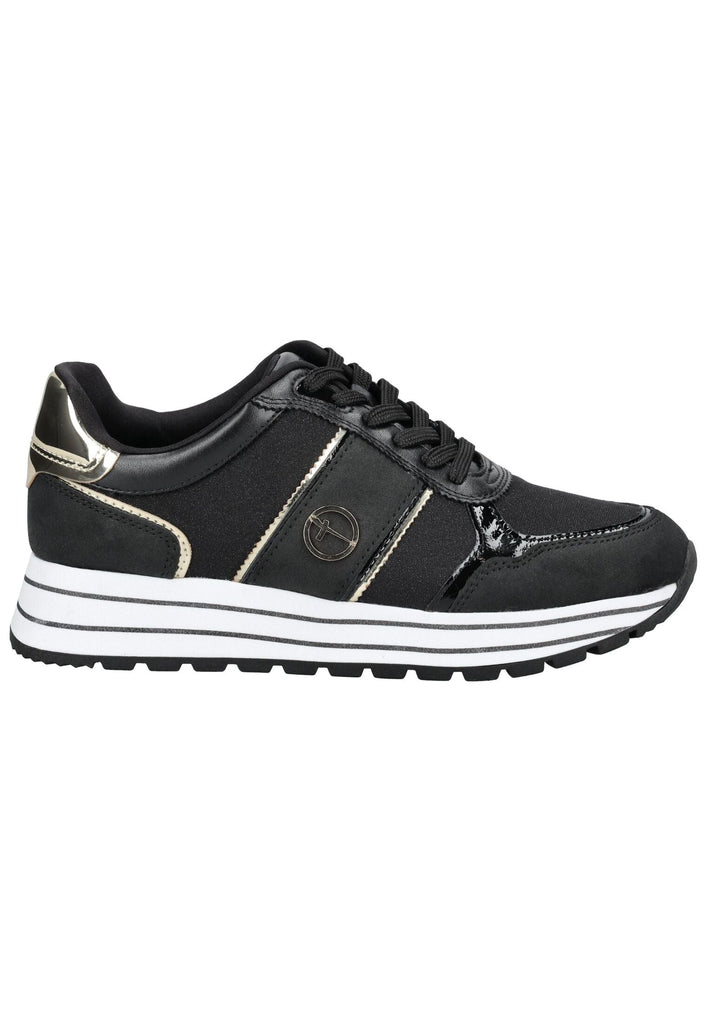 Tamaris Sneaker Lederimitat/Textil Schwarz/Gold