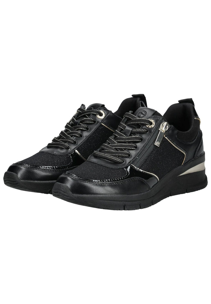Tamaris Sneaker Lederimitat/Textil Schwarz/Gold