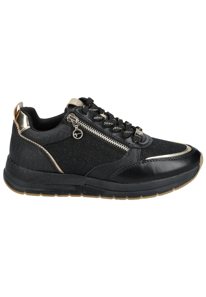 Tamaris Sneaker Lederimitat/Textil Schwarz/Gold