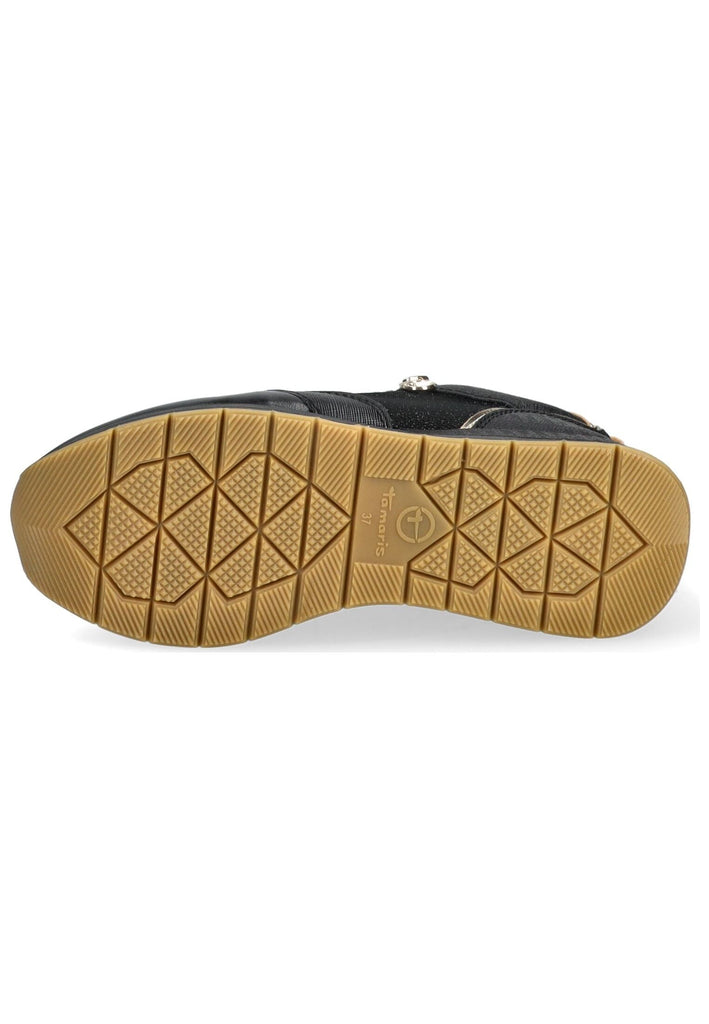 Tamaris Sneaker Lederimitat/Textil Schwarz/Gold