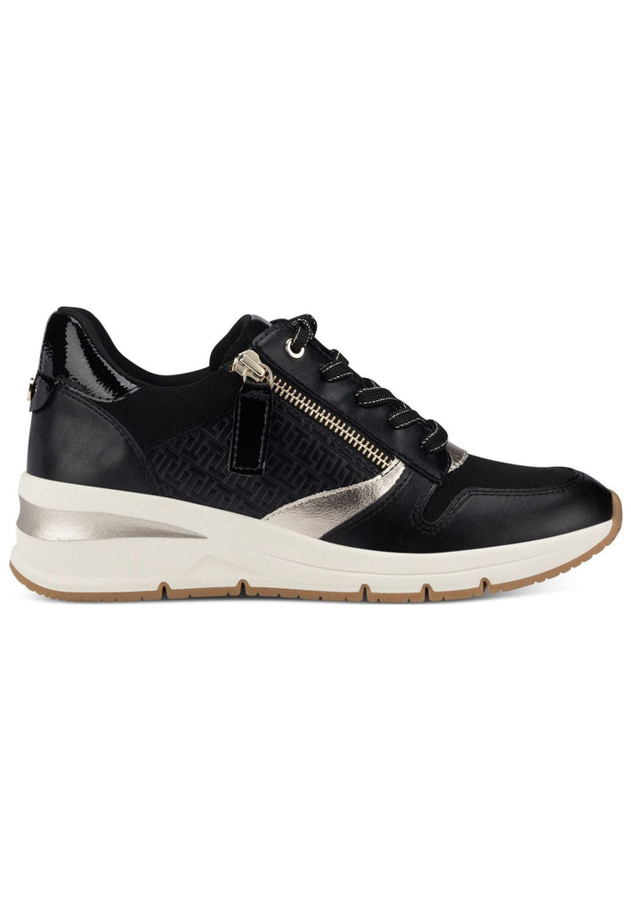 Tamaris Sneaker Lederimitat/Textil Schwarz/Gold