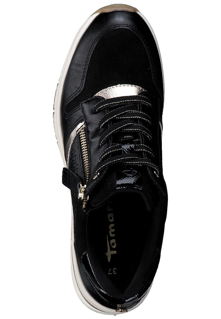 Tamaris Sneaker Lederimitat/Textil Schwarz/Gold