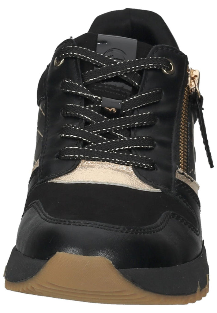 Tamaris Sneaker Lederimitat/Textil Schwarz/Gold