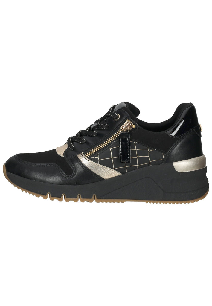 Tamaris Sneaker Lederimitat/Textil Schwarz/Gold