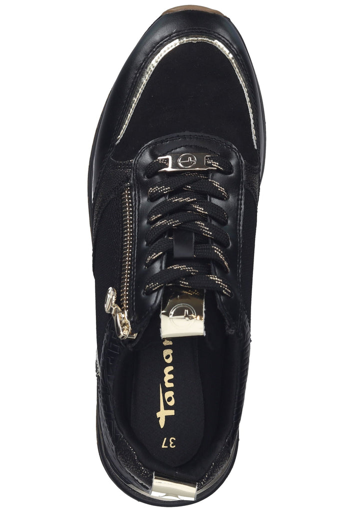 Tamaris Sneaker Lederimitat/Textil Schwarz/Gold