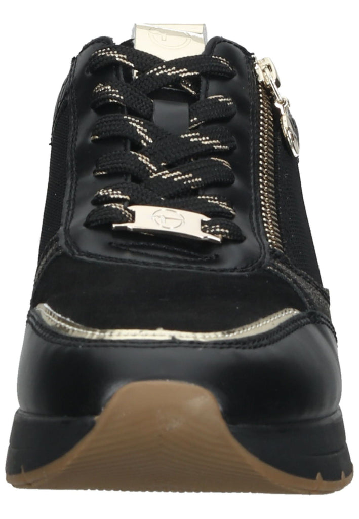Tamaris Sneaker Lederimitat/Textil Schwarz/Gold