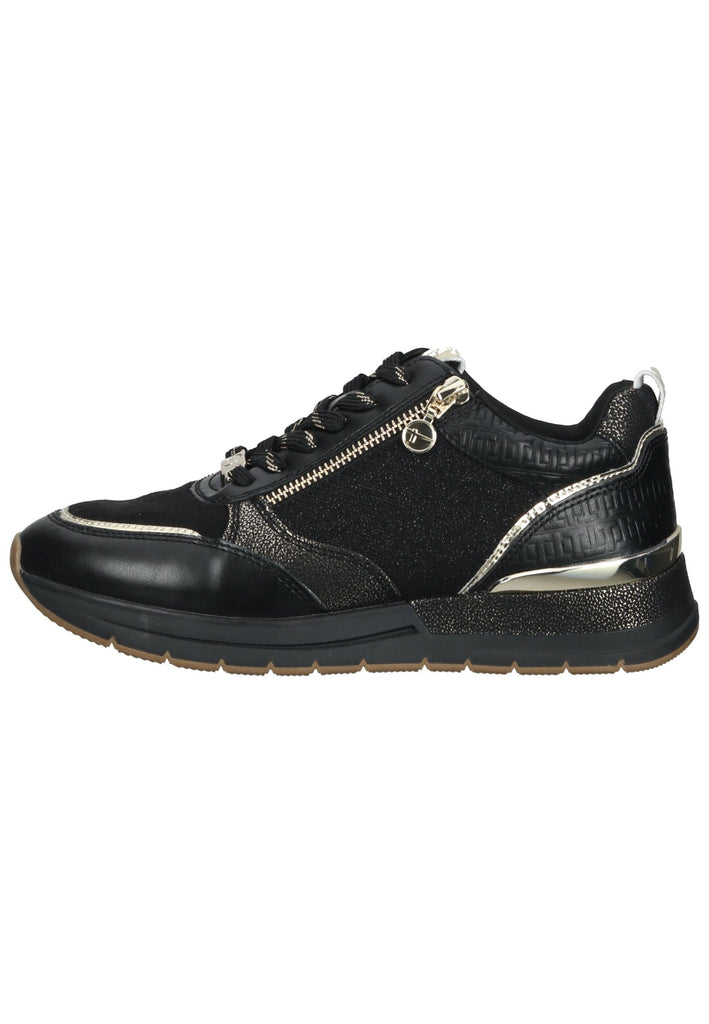 Tamaris Sneaker Lederimitat/Textil Schwarz/Gold