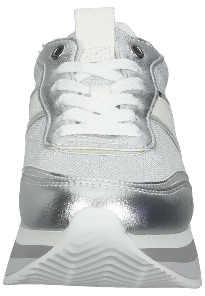 Tamaris Sneaker Lederimitat/Textil Silber/Weiß