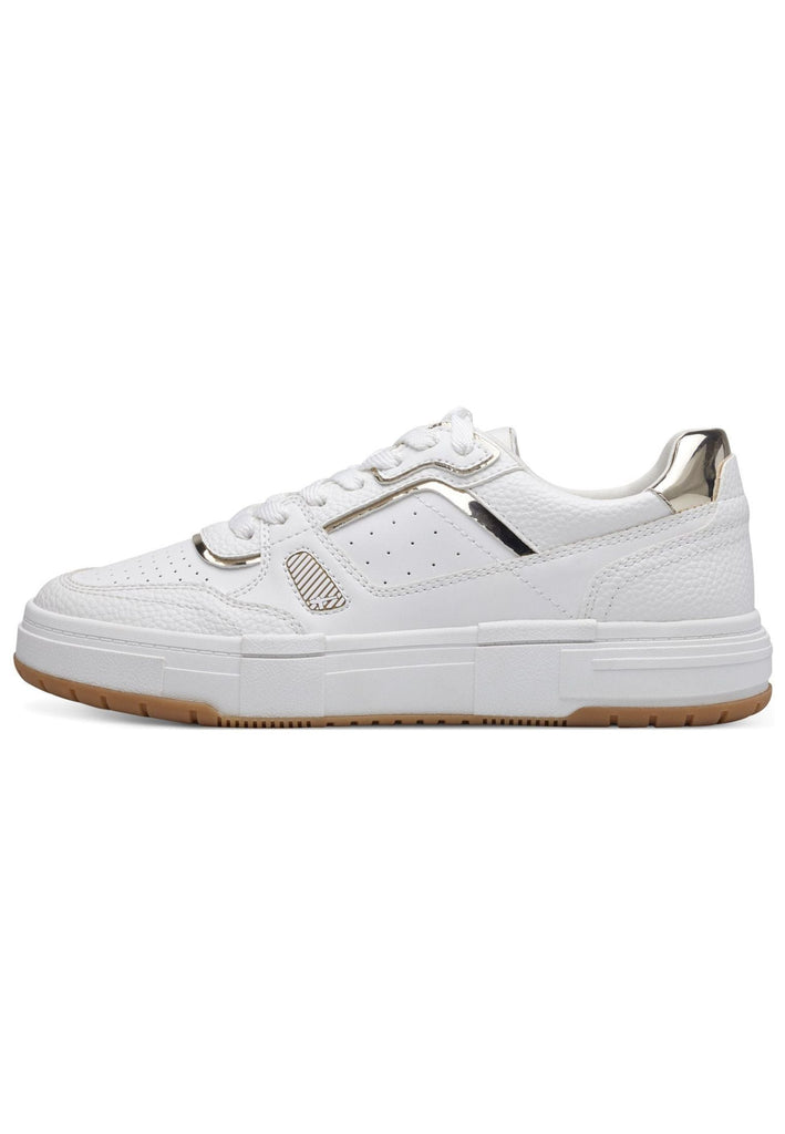 Tamaris Sneaker Lederimitat Weiß/Gold